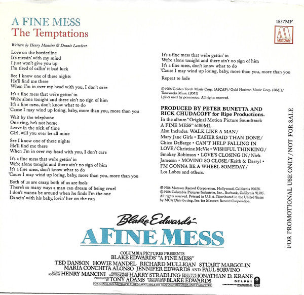 7" Single: The Temptations - A Fine Mess