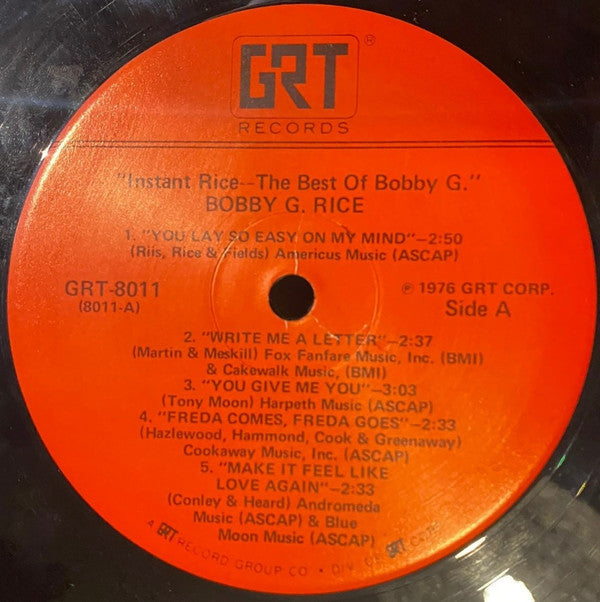 Bobby G. Rice - Instant Rice-The Best Of Bobby G.