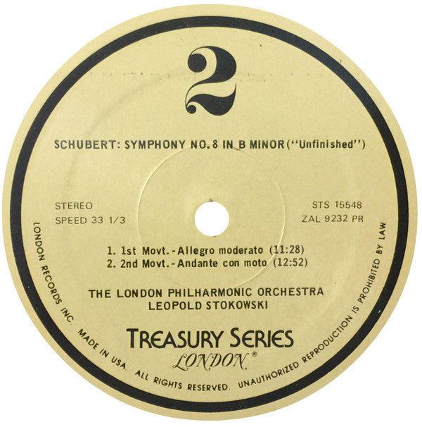 Ludwig Van Beethoven, Franz Schubert, Leopold Stokowski, The London Philharmonic Orchestra - Symphony No. 5 / Symphony No. 8 "Unfinished"