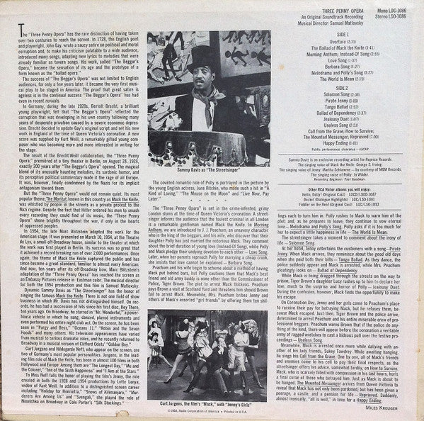 Bertolt Brecht, Kurt Weill, Sammy Davis Jr. - Three Penny Opera (An Original Soundtrack Recording)