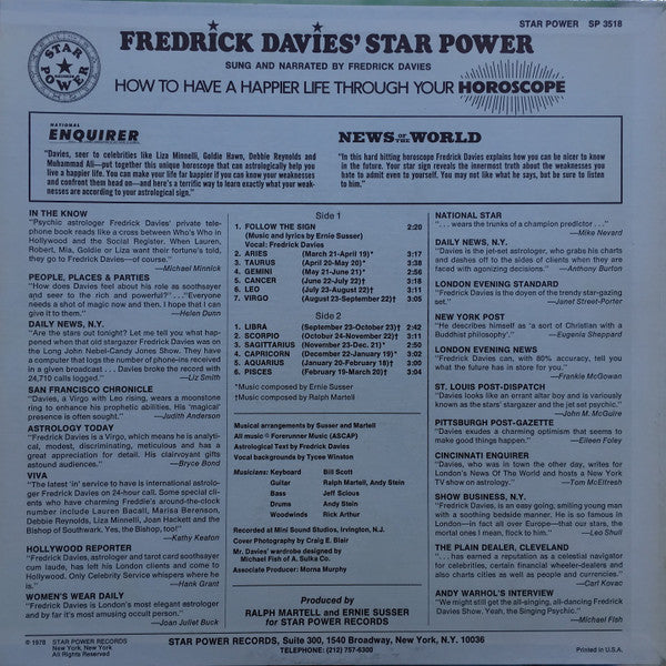 Fredrick Davies - Fredrick Davies' Star Power (How To Have A Happier Life Through Your Horoscope)