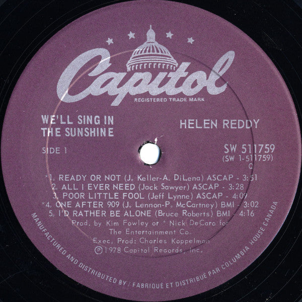 Helen Reddy - We'll Sing In The Sunshine