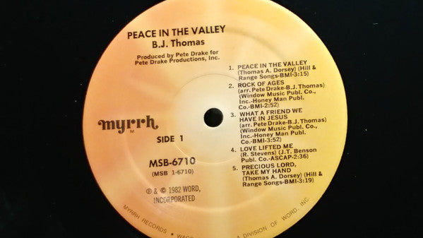 B.J. Thomas - Peace In The Valley