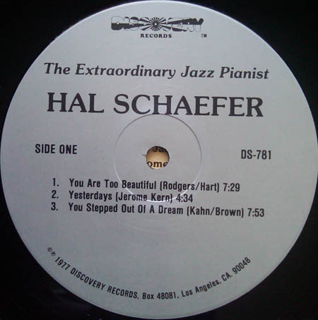 Hal Schaefer, Fred Atwood, Alvin Stoller - The Extraordinary Jazz Pianist