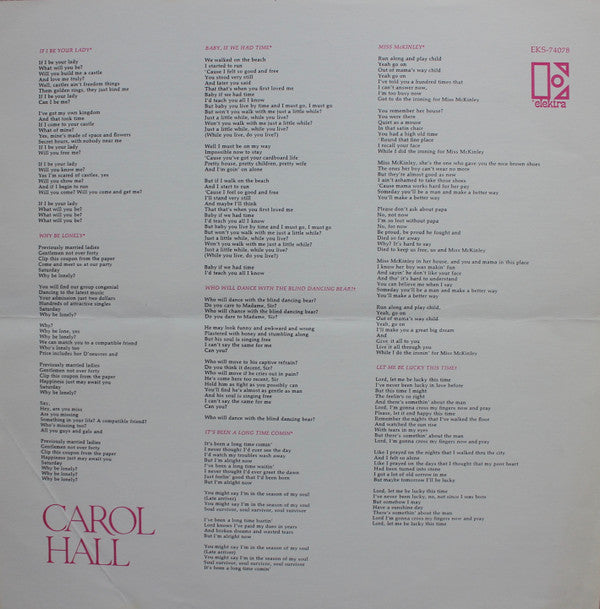 Carol Hall (4) - If I Be Your Lady