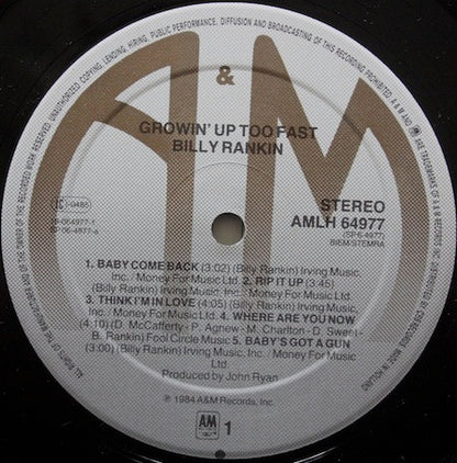 Billy Rankin - Growin' Up Too Fast
