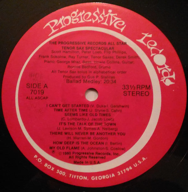 Scott Hamilton, Flip Phillips, Ray Turner, Peter Loeb, Frank Socolow, Bennie Wallace - The Progressive Records All Star Tenor Sax Spectacular