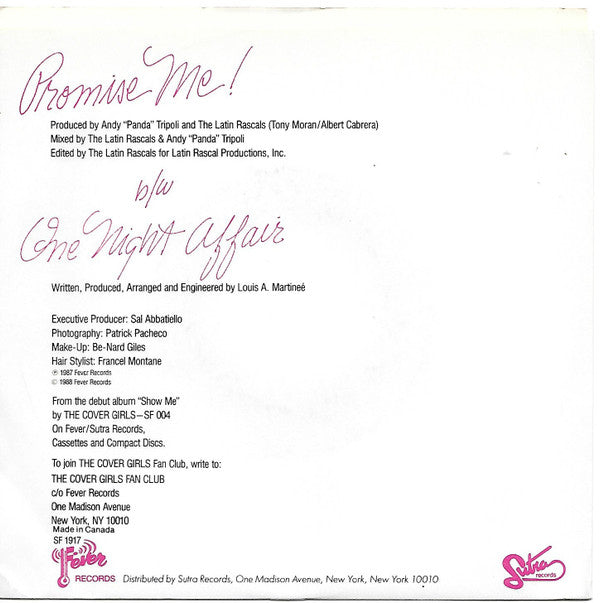 7": The Cover Girls - Promise Me