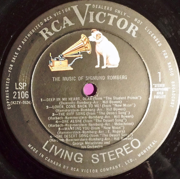 Sigmund Romberg, The Melachrino Orchestra - The Music Of Sigmund Romberg George Melachrino And His Orchestra