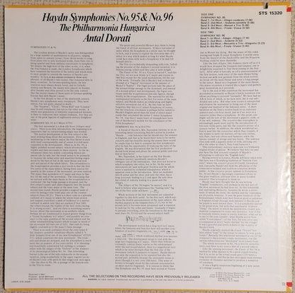 Joseph Haydn, Philharmonia Hungarica, Antal Dorati - Symphony No. 95 In C Minor / Symphony No. 96 In D "The Miracle"