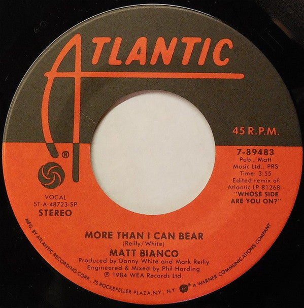 7" Single: Matt Bianco - More Than I Can Bear