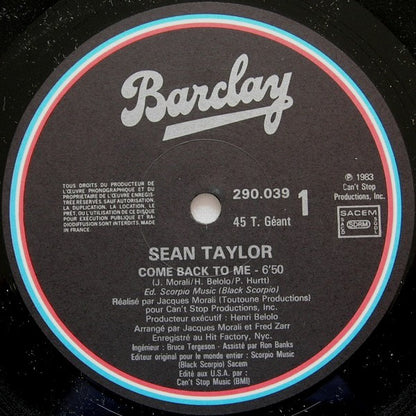 12" Single: Sean Taylor - Come Back To Me