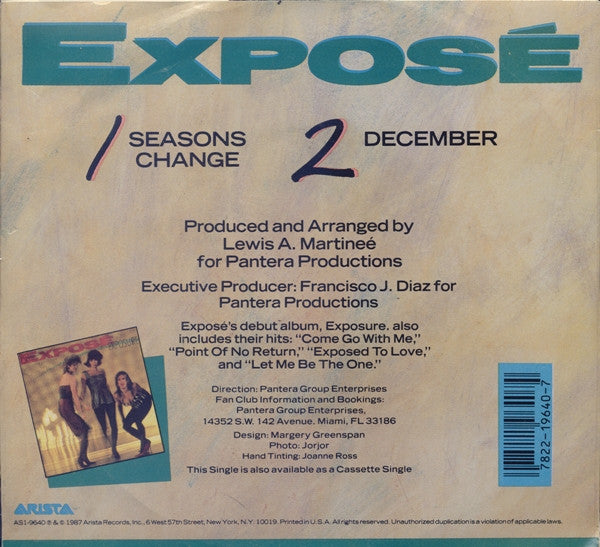 7" Single: Exposé - Seasons Change