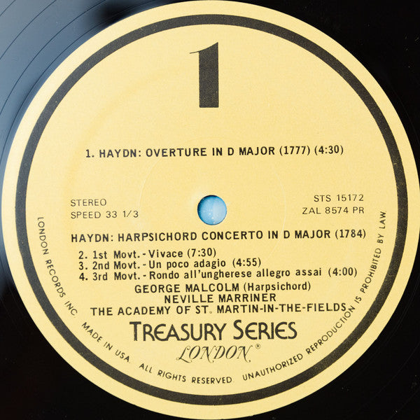 Johann Christian Bach, Joseph Haydn, George Malcolm, The Academy Of St. Martin-in-the-Fields, Sir Neville Marriner - Harpsichord Concertos / Overture In D