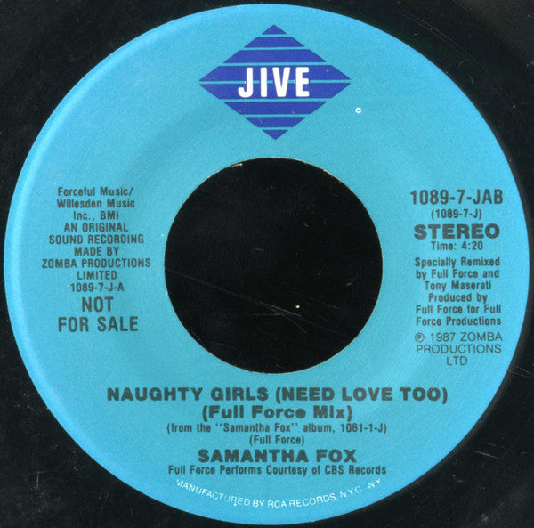 7" Single: Samantha Fox - Naughty Girls (Need Love Too)