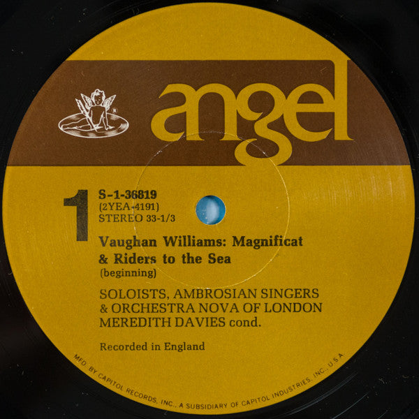 Ralph Vaughan Williams, Helen Watts, Margaret Price, Norma Burrowes, Benjamin Luxon, The Ambrosian Singers, Orchestra Nova Of London, Meredith Davies - Riders To The Sea (Opera In One Act After Synge) / Magnificat