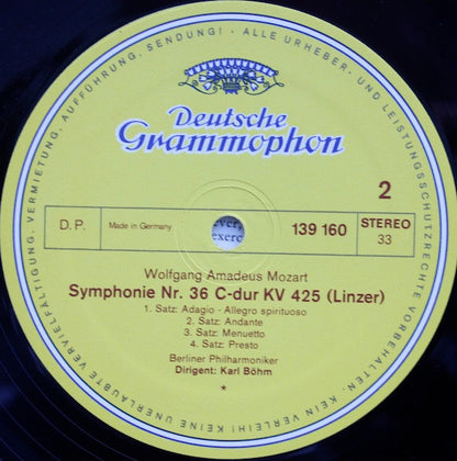 Wolfgang Amadeus Mozart, Berliner Philharmoniker, Karl Böhm - Symphonien Nr. 39 Es-Dur (In E Flat Major) / Nr. 36 "Linzer"