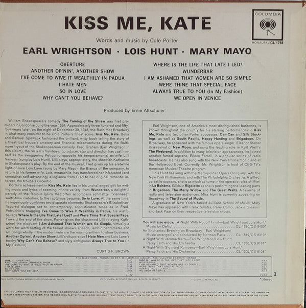 Earl Wrightson, Lois Hunt, Mary Mayo - Kiss Me, Kate