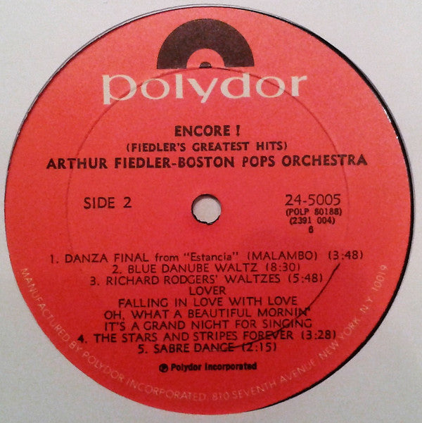 Arthur Fiedler, Boston Pops Orchestra - Encore (Fiedler's Greatest Hits)