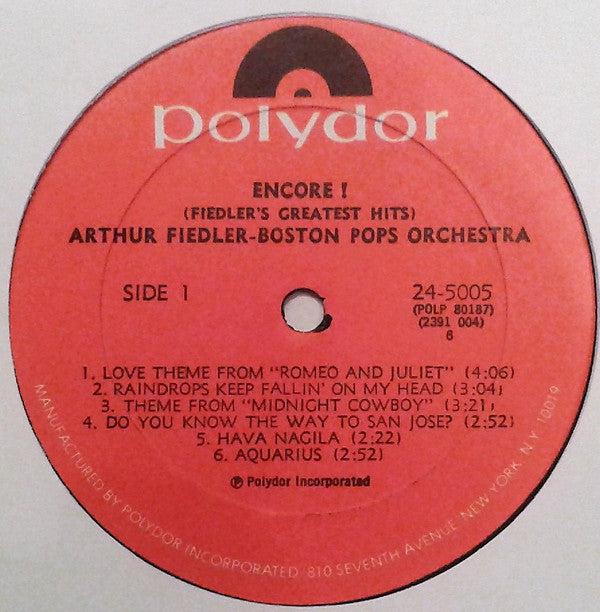 Arthur Fiedler, The Boston Pops Orchestra - Encore (Fiedler's Greatest Hits)