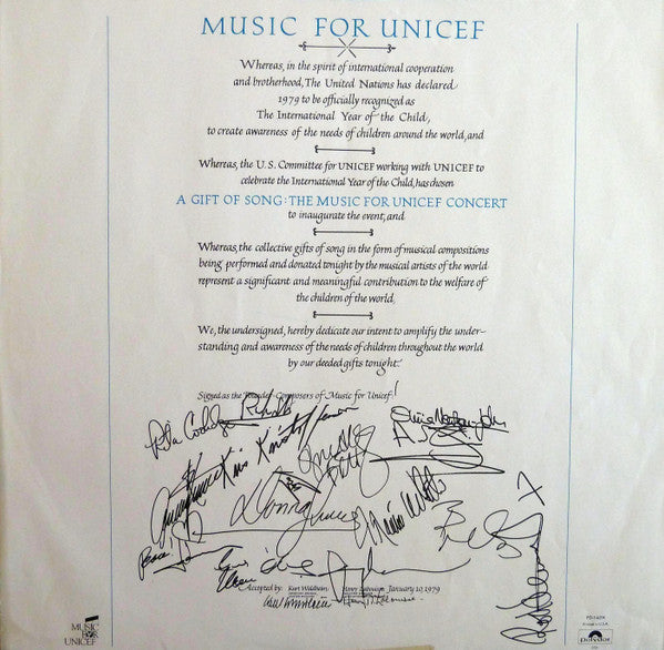 Various - Music For Unicef Concert: A Gift Of Song