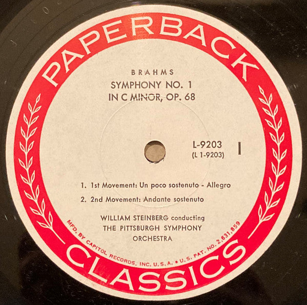 The Pittsburgh Symphony Orchestra, William Steinberg - Brahms Symphony No. 1 In C Minor