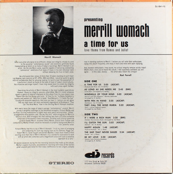 Merrill Womach - A Time For Us: Love Theme From Romeo & Juliet