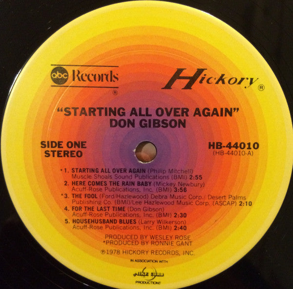 Don Gibson - Starting All Over Again