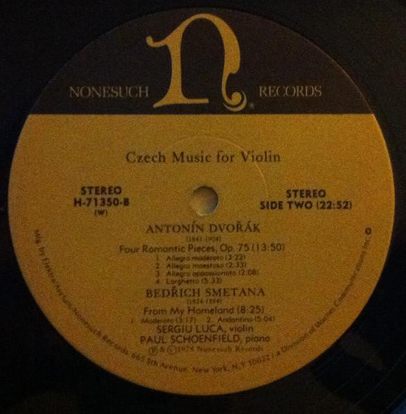 Sergiu Luca, Paul Schoenfield - Czech Music For Violin