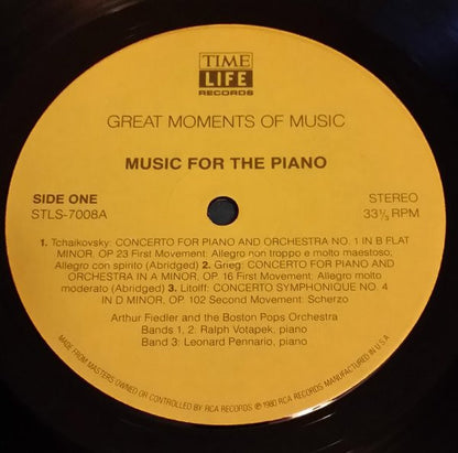 Arthur Fiedler, The Boston Pops Orchestra - Music For The Piano, Great Moments Of Music, Volume 8